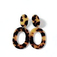Hersteller Liefern Leoparden Farbe Essigsäure Version Harz Ohrringe Ohrringe Oval Button Ohrringe Außenhandel Export Harz Ohrringe sku image 1