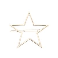 Factory Direct Sales   Hot Sale European And American Simple Style Alloy Pentagram Hairpin Side Clip Headdress Women main image 1