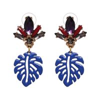 Jujia New Alloy Oiling Leaf-shaped Earring European And American Style Hot Selling Ear Studs Ornament Cross-border Distribution Supply 51238 main image 2