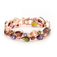 Zircon Fashion Geometric Bracelet  (rose Alloy 17cm) Nhtm0366-rose-alloy-17cm main image 1