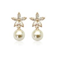 Copper Fashion Flowers Earring  (rose Alloy White Stone Ear Clip) Nhlj4103-rose-alloy-white-stone-ear-clip main image 4