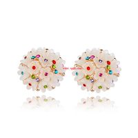 Style Coréen Vente Chaude Boucles D'oreilles Frais Trois-dimensions Fleur Boule Boucles D'oreilles Anti-allergie Auriculaire Aiguille Bijoux Pour Les Filles En Gros 86871 main image 2