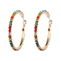 Jujia Nouveau Diamant Couleur Oreille Clip Européen Et Américain Personnalisé Haut De Gamme Ornement Boucles D'oreilles Croix-frontière E-commerce 2 Couleur 51135 main image 3