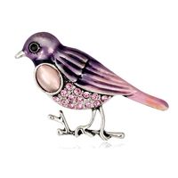 Strass Brosche Europäische Und Amerikanische Mode Cartoon Farbe Tropfende Öl Vogel Brosche High-end Damen Corsage Pin Spot main image 4