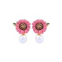 Copper Korea Flowers Earring  (rose Red-1) Nhqd5582-rose-red-1 main image 2