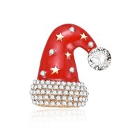 Europe Et En Amérique Croix Frontière Populaire De Noël Broche De Mode Simple De Noël Chapeau Alliage Strass-encroûté Corsage Usine Ventes Directes main image 1