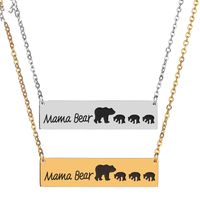 Européen Et Américain Bijoux Creative Mamabear Ours Pendentif En Acier Inoxydable Famille Collier Souhaite Populaire Cadeau Du Jour De Mère main image 2