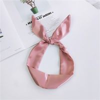 Containing Aluminum Wire New Solid Color Hair Band Small Scarf Silk Scarf Women's Spring And Autumn Summer All-matching Korean Ornament Multi-color main image 2