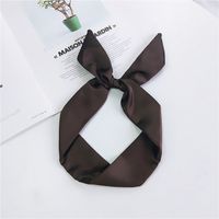 Containing Aluminum Wire New Solid Color Hair Band Small Scarf Silk Scarf Women's Spring And Autumn Summer All-matching Korean Ornament Multi-color main image 4
