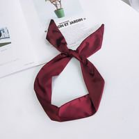 Containing Aluminum Wire New Solid Color Hair Band Small Scarf Silk Scarf Women's Spring And Autumn Summer All-matching Korean Ornament Multi-color main image 3