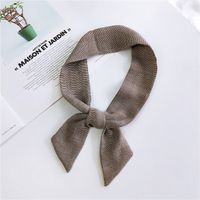 Weiche Baumwolle Und Leinen Einfarbig Kleinen Seiden Schal Schal Frauen Korea Frühling, Herbst Und Sommer Binde Tasche Wickel Griff Band Kleines Band main image 4