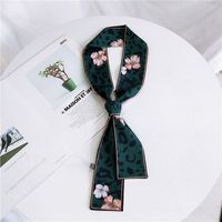 Double-sided Leopard Print Boxer Small Scarf Women's Scarf New Korean Style Spring And Autumn All-match Wrist Strap Ribbon Hair Band Fashion main image 1