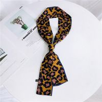 Double-sided Leopard Print Boxer Small Scarf Women's Scarf New Korean Style Spring And Autumn All-match Wrist Strap Ribbon Hair Band Fashion main image 5