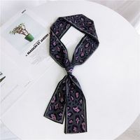 Double-sided Leopard Print Boxer Small Scarf Women's Scarf New Korean Style Spring And Autumn All-match Wrist Strap Ribbon Hair Band Fashion main image 6