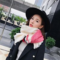 Colorful Striped Scarf For Women Autumn And Winter New Thickened Warm Tassel Wild Long Korean Style Shawl Dual-use main image 1
