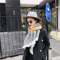 Colorful Striped Scarf For Women Autumn And Winter New Thickened Warm Tassel Wild Long Korean Style Shawl Dual-use main image 4
