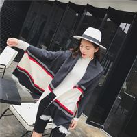 Colorful Striped Scarf For Women Autumn And Winter New Thickened Warm Tassel Wild Long Korean Style Shawl Dual-use main image 3