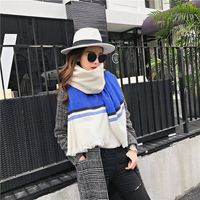 Colorful Striped Scarf For Women Autumn And Winter New Thickened Warm Tassel Wild Long Korean Style Shawl Dual-use main image 5