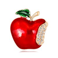 مجوهرات عيد الميلاد الإبداعية الرسوم المتحركة الأوروبية والأمريكية ، صدرية التفاح ، مصنع بروش الفاكهة بينغ آن main image 2