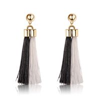 European And American National Style Bohemian White Long Type Gray Mixed Tassel Earrings Women Ornament Cross-border Hot Selling main image 1