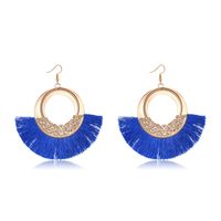 Alloy Bohemia Tassel Earring  (61189558 Sapphire Blue) Nhxs1855-61189558-sapphire-blue main image 1