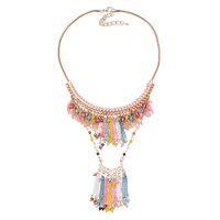 Kleine Gemischte Charge Europäischer Und Amerikanischer Modeschmuck Damen Lange Fransen Farbe Kristall Ohrring Halskette Set main image 1