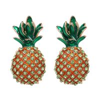 Jujia Nouveau Diamant En Métal Alliage Boucles D'oreilles Best-seller En Europe Et Amérique Ananas Boucles D'oreilles Croix-frontière E-commerce Fournir Ornement 51275 main image 2