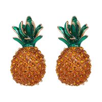 Jujia Nouveau Diamant En Métal Alliage Boucles D'oreilles Best-seller En Europe Et Amérique Ananas Boucles D'oreilles Croix-frontière E-commerce Fournir Ornement 51275 main image 4