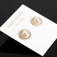 Factory Supply Silver Pearl Stud Earrings White Round Pearl Stud Earrings Lace Small Japanese And Korean Silver Stud Earrings main image 1