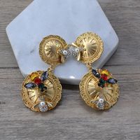 2021 Nouveau Baroque De Mode D'abeille Texture Ronde Boucles D'oreilles Boucles D'oreilles Femmes De Haute-clé Digne Vintage Boucles D'oreilles main image 1