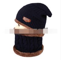 Hat Men's Winter Warm Wool Hat Thickened Knitted Hat Sets Cap Men's Bag Cap Cotton-padded Cap Winter Hat Men's Youth main image 5