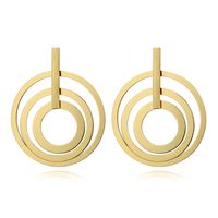2018 European And American New Fashion Ol Personality Geometry One-word Ear Hook Eardrops Alloy Spring Multi-layer Earrings Earrings main image 1