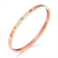 Opk Jewelry Japanese And Korean Fashion Titanium Steel Ladies' Bracelet Simple And Light Luxury Trendy Grace Inlaid Zircon Bracelet main image 3