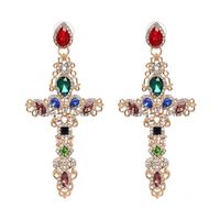 Imitated Crystal&cz Fashion Cross Earring  (alloy + Color) Nhjj5163-alloy-color main image 1
