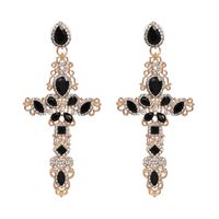 Imitated Crystal&cz Fashion Cross Earring  (alloy + Color) Nhjj5163-alloy-color main image 3