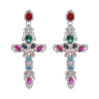Imitated Crystal&cz Fashion Cross Earring  (alloy + Color) Nhjj5163-alloy-color main image 4
