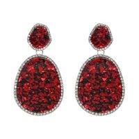 Plastic Fashion Geometric Earring  (red) Nhjj5164-red main image 1
