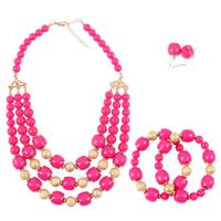 Plastic Fashion Geometric Necklace  (red) Nhct0325-red main image 8