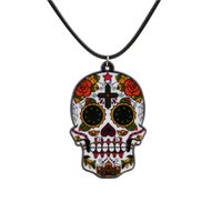 Acrylic Fashion Skeleton Skull Necklace  (green) Nhyl0266-green main image 4