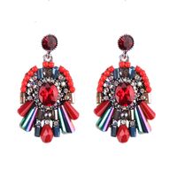 Imitated Crystal&cz Fashion Geometric Earring  (red) Nhjq10771-red main image 2