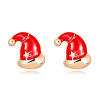 Kreative Weihnachts Ohrringe Mode Persönlichkeit Legierung Tropf Öl Weihnachts Hut Ohrringe Europäische Und Amerikanische Beliebte Ohrringe Auf Lager main image 1