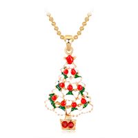 Style Européen Et Américain Collier De Dessin Animé De Mode Alliage Diamant Peinture À L'huile Couleur Arbre De Noël Collier En Stock En Gros main image 2