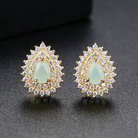 Alloy Korea Geometric Earring  (blue Zirconium +18k-01c19) Nhtm0413-blue-zirconium-18k-01c19 main image 2