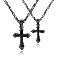 Croix Titane Acier Collier Croix-frontière Best-seller En Europe Et En Amérique De Couple Pendentif Vintage Croix Collier Cadeau main image 6