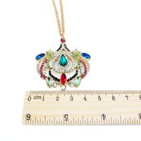 Hersteller Liefern Retro Edelstein Diamant Halskette Pullover Kette Lange Halskette Blumen Form Legierter Diamant Halskette Anhänger main image 1