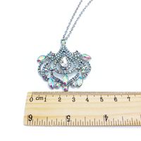 Hersteller Liefern Retro Edelstein Diamant Halskette Pullover Kette Lange Halskette Blumen Form Legierter Diamant Halskette Anhänger main image 4
