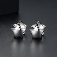 Jinse Yuexing Ohrringe Mode Koreanische Einfache Kupfer Ohr Schnalle Fünfzackige Stern Damen Ohrringe Hersteller Großhandel main image 1