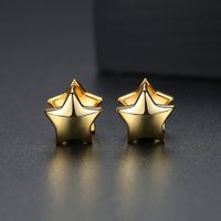 Jinse Yuexing Ohrringe Mode Koreanische Einfache Kupfer Ohr Schnalle Fünfzackige Stern Damen Ohrringe Hersteller Großhandel main image 3