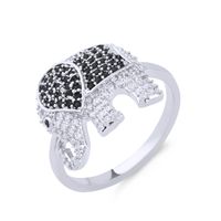 Japanischer Und Koreanischer Leichter Luxus Schmuck Kreativer Einfacher Schmuck Zirkon Ring Exquisiter Diamant-elefanten Ring Zubehör Rih17 main image 5