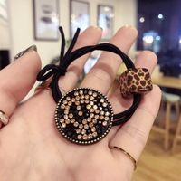 Koreanische Neue Qualität Haarschmuck Koreanische Internet-promi-version Des Gleichen Stils Diamant Ring Leoparden Muster Runde Kugel Hochela Nisches Haars Eil Haars Ch Laufe Gummiband main image 3